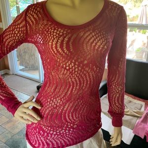 pink see through long sleeve